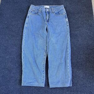 ASOS Design Baggy Jeans Womens 26 Medium Wash Blue Wide Leg Relaxed Denim